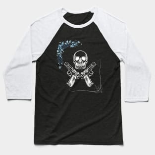 guns skull and frame 2 Baseball T-Shirt